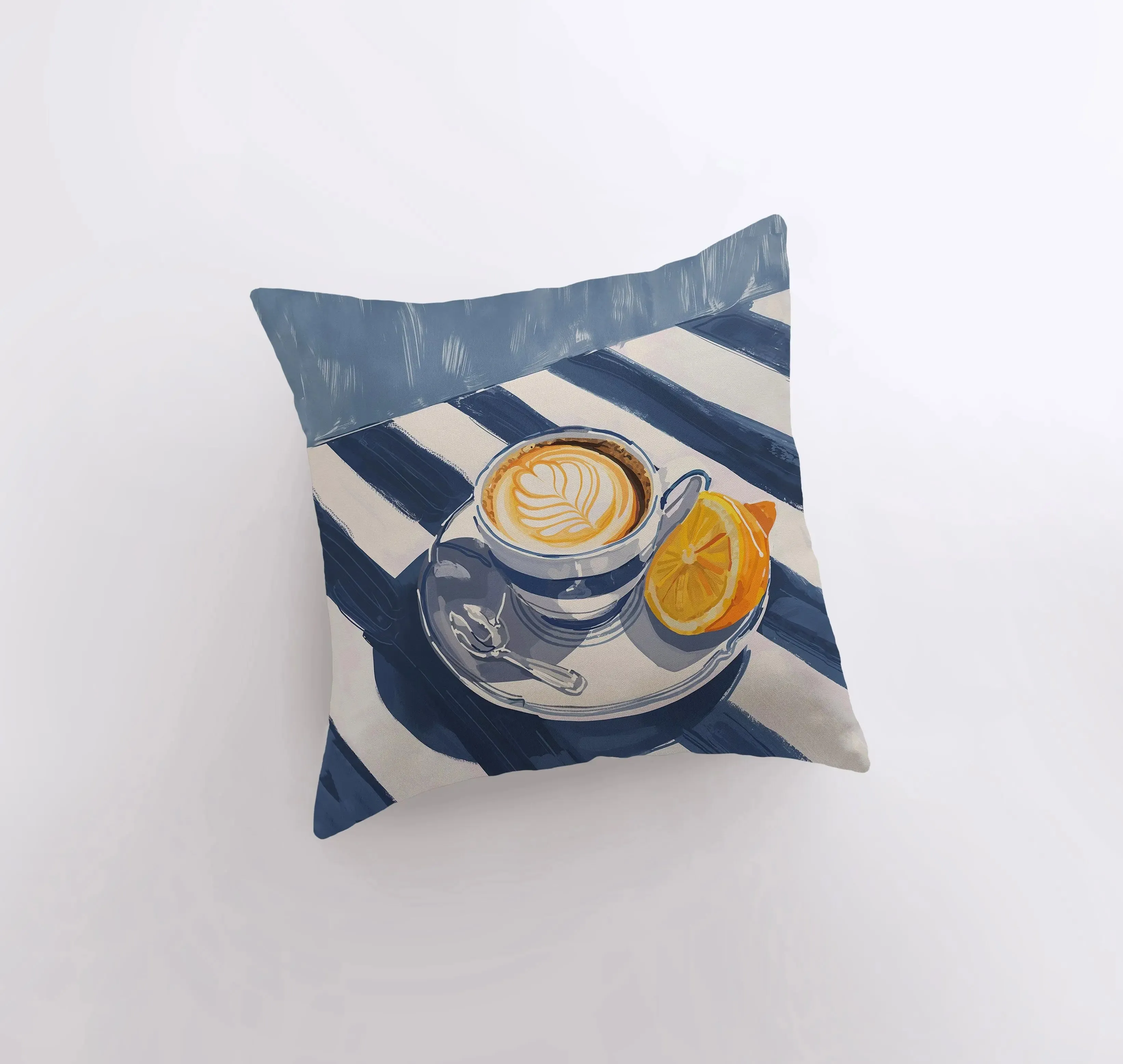 Morning Latte | Gouache Painting | Latte Picnic | Coffee | Food Pillow | Still Life | Throw Pillow | Home Decor | Gift for Her |Pillow Cover