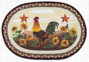 Morning Rooster Oval Braided Placemat