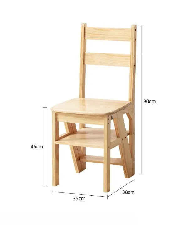 Multifunctional Transformable Ladder Wooden Chair