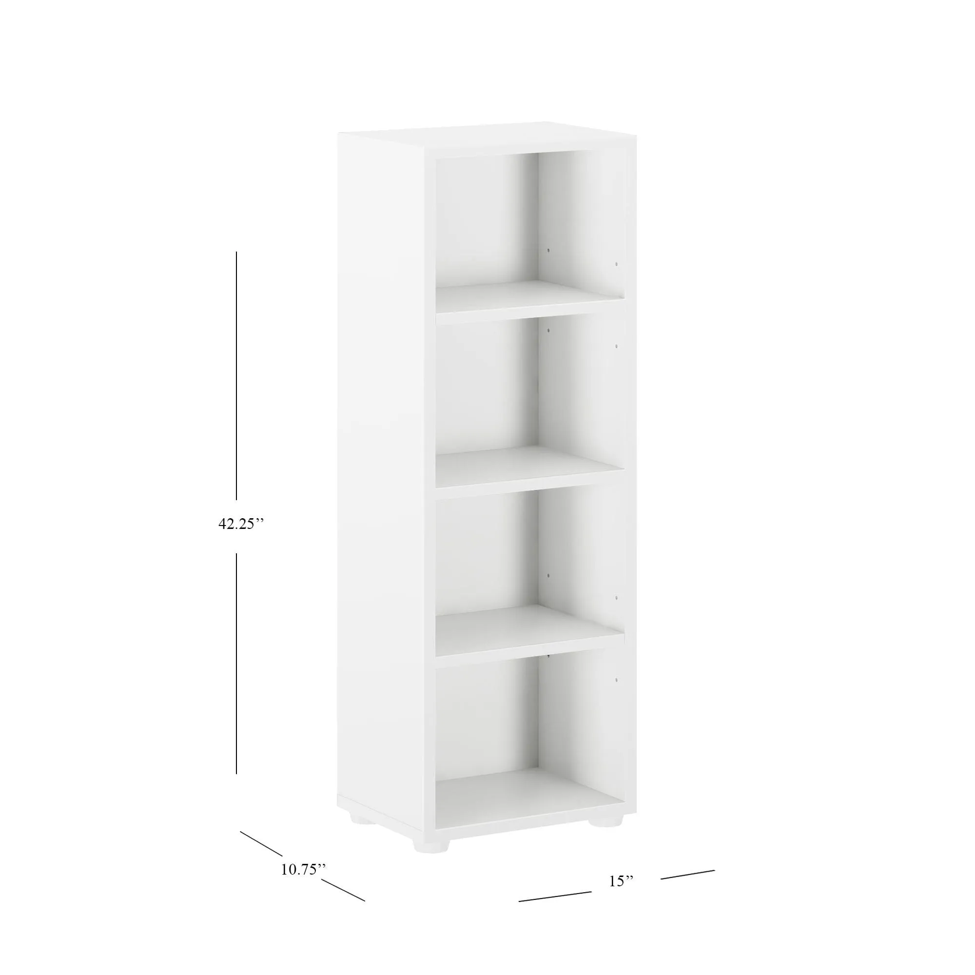 Narrow 4 Shelf Bookcase