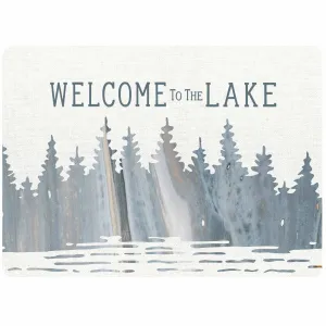 Navy Welcome To The Lake Art Placemats - Set of 4