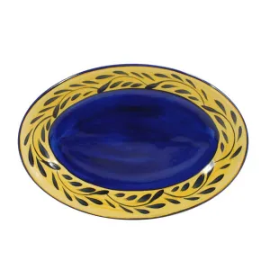 Oval Serving Platter - Blue & Yellow | Country French