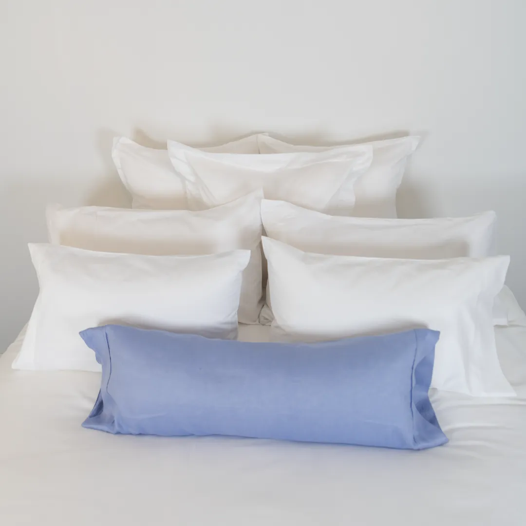 periwinkle linen covered pillow insert