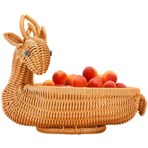 Prosumers Choice Fawn Shaped Open Storage Bin - Woven Wicker Basket, Safari Bins