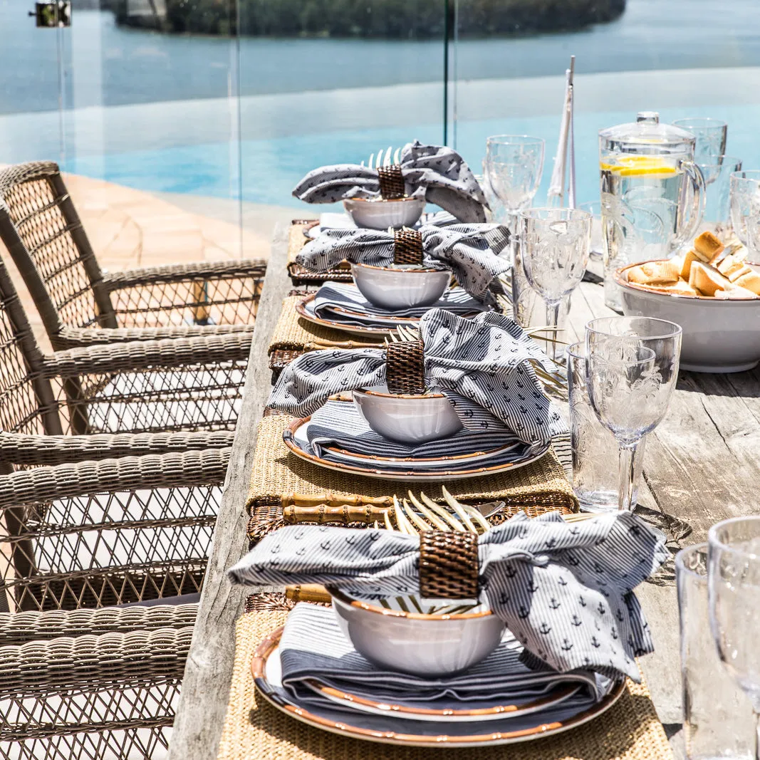 Rattan Placemat Rectangular Brown