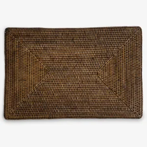 Rattan Placemat Rectangular Brown