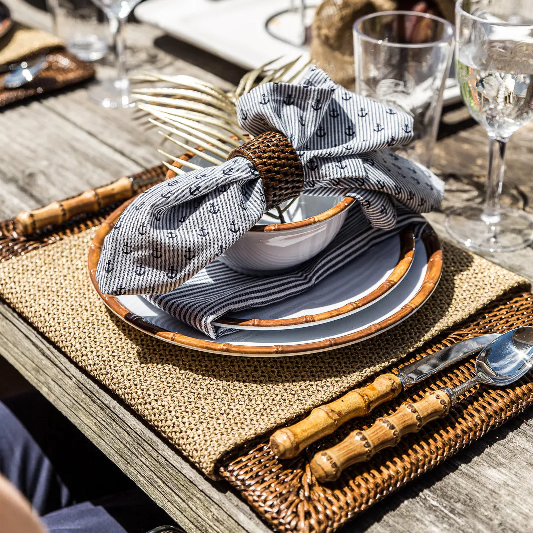 Rattan Placemat Rectangular Brown