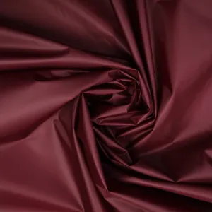 Recyclable Maroon Solid Taffeta Fabric