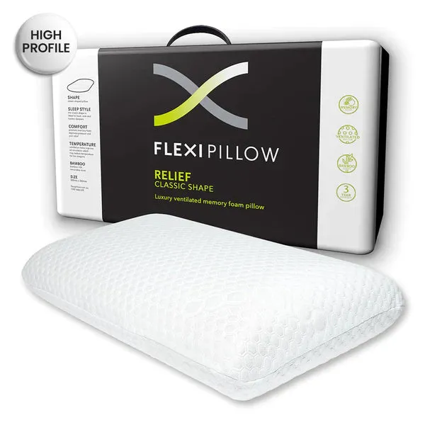 Relief Classic King Size Memory Foam Pillow by Flexi Pillow