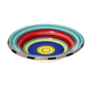 Rimmed Soup Bowl Set - Set of 4 - Colorful Striped | Acapulco