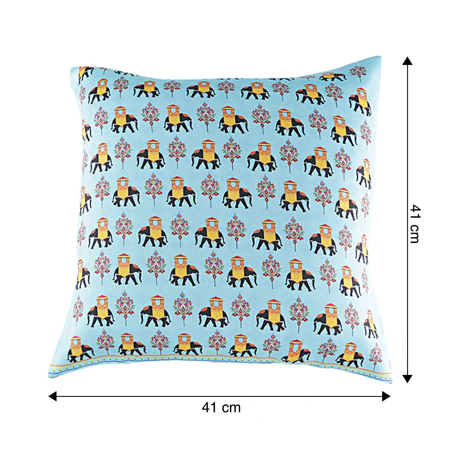 Royal Tusker Satin Cushion Covers - 16 in x 16 in - Set of 2