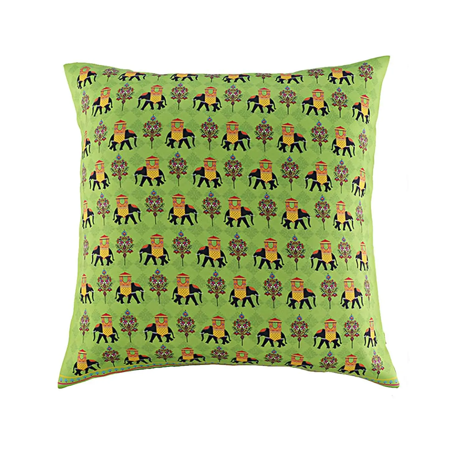 Royal Tusker Satin Cushion Covers - 16 in x 16 in - Set of 2