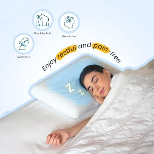 RST MEDICS Memory Foam Pillows | Cooling Gel Orthopedic Bed Pillow for Sleeping - Ergonomic & Neck Pain Relief | Back Sleeper, Side Sleeper & Stomach Sleepers (Gel Infused, Standard)