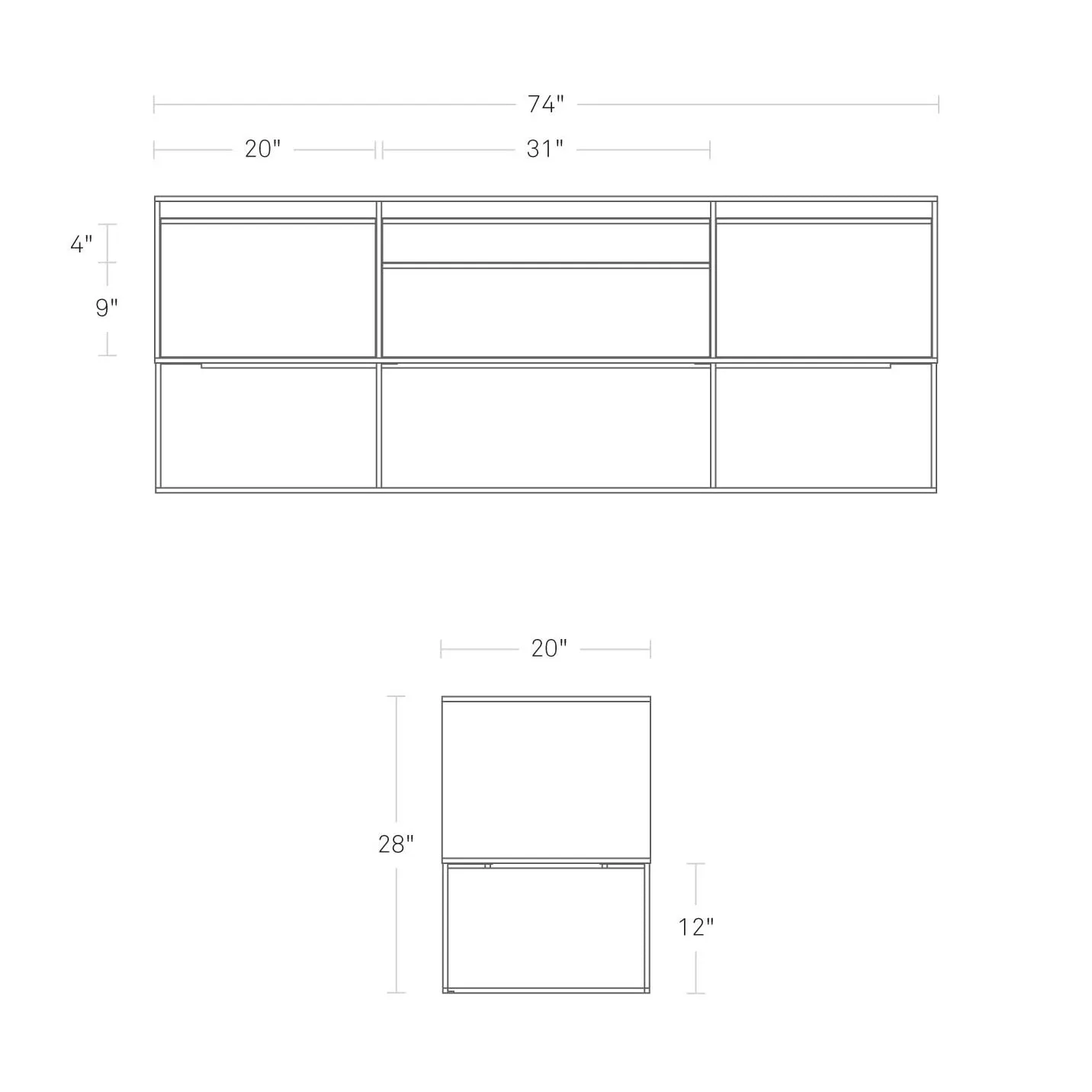 Rule 2 Door 2 Drawer Console