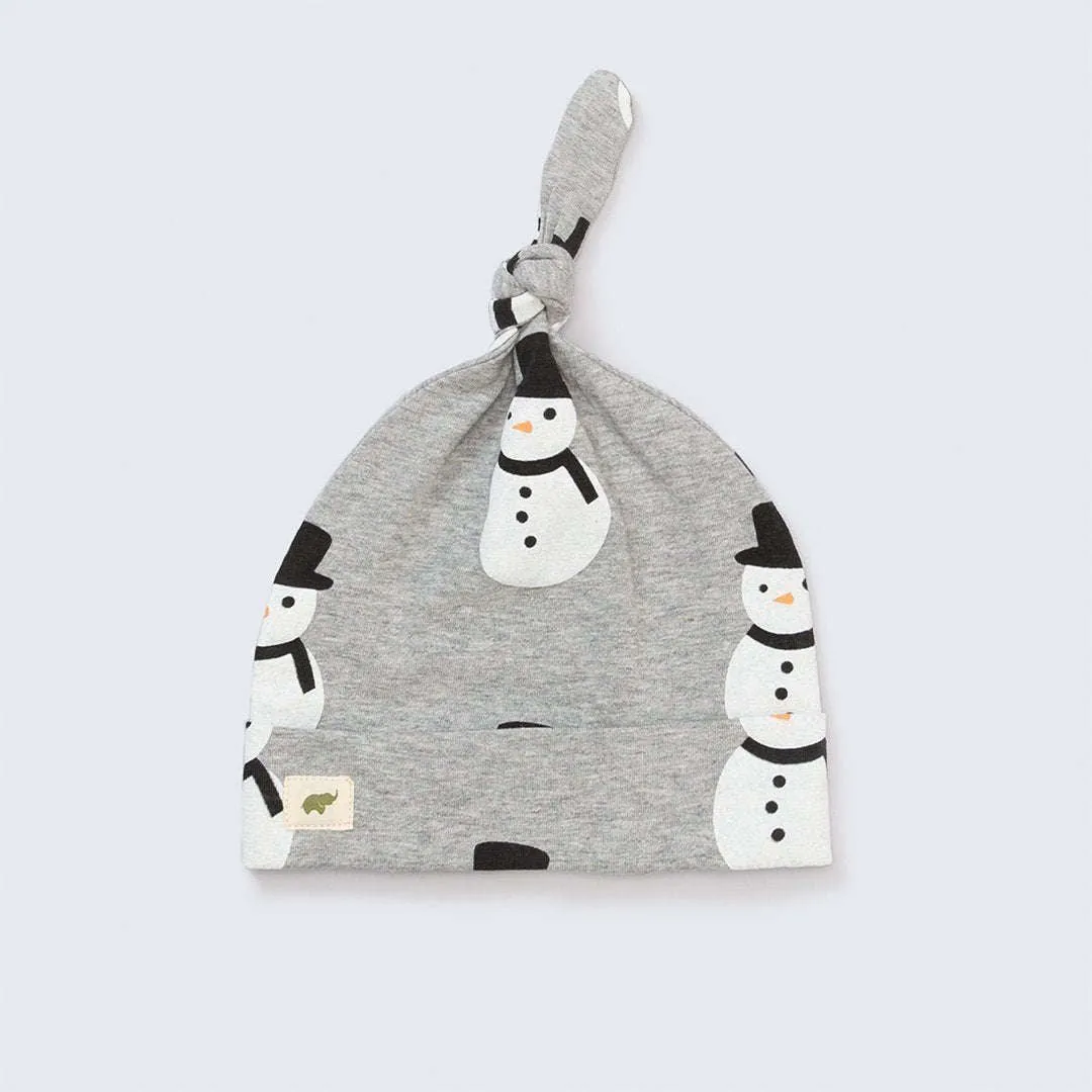 SALE - Top Knot Cap_Let It Snowman