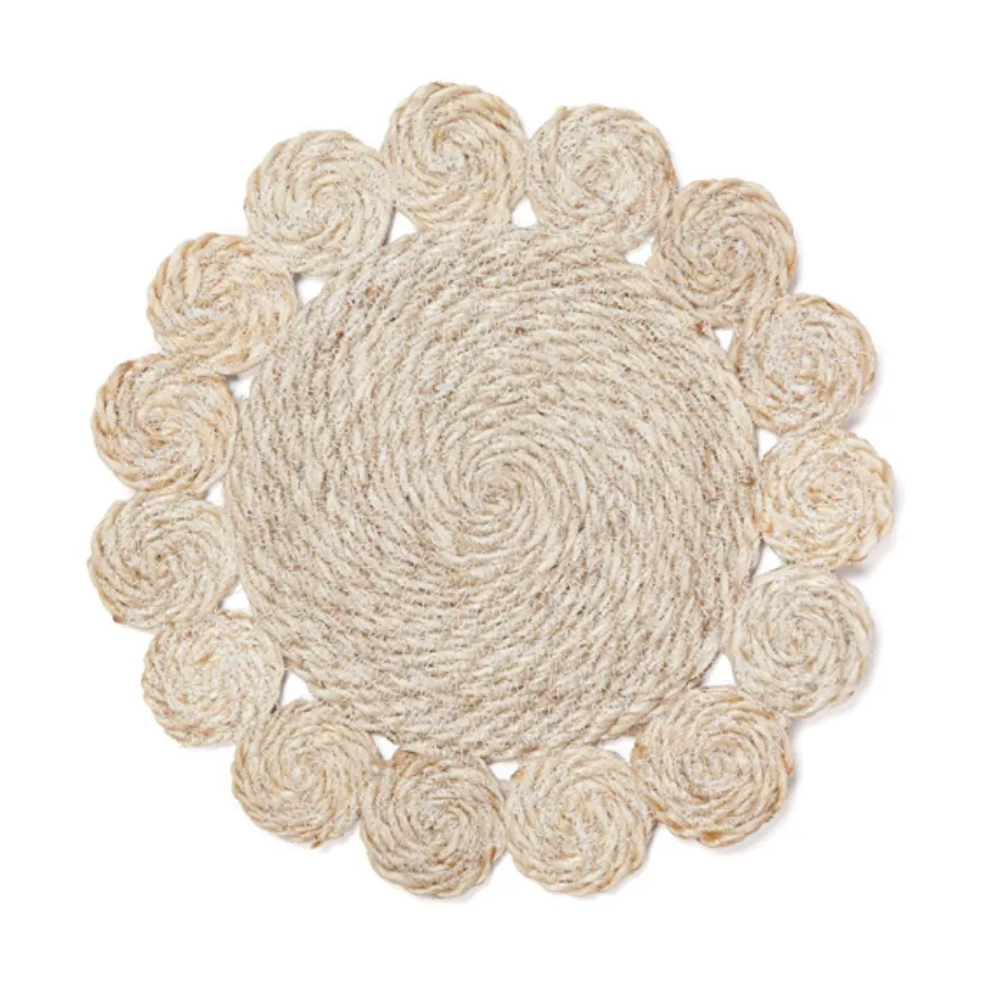 Set Of 4 Tern Decorative 35 cm Jute Round Placemats