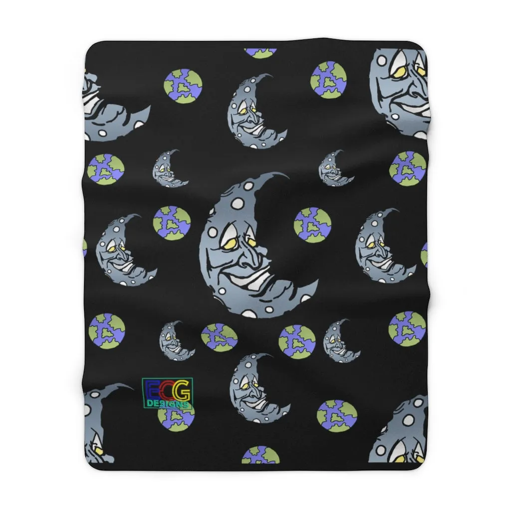 Silver Moon Sherpa Fleece Blanket