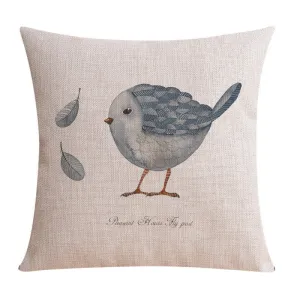 Simple Decorative Pillow Covers, Decorative Sofa Pillows for Children's Room, Love Birds Throw Pillows for Couch, Singing Birds Decorative Throw Pillows