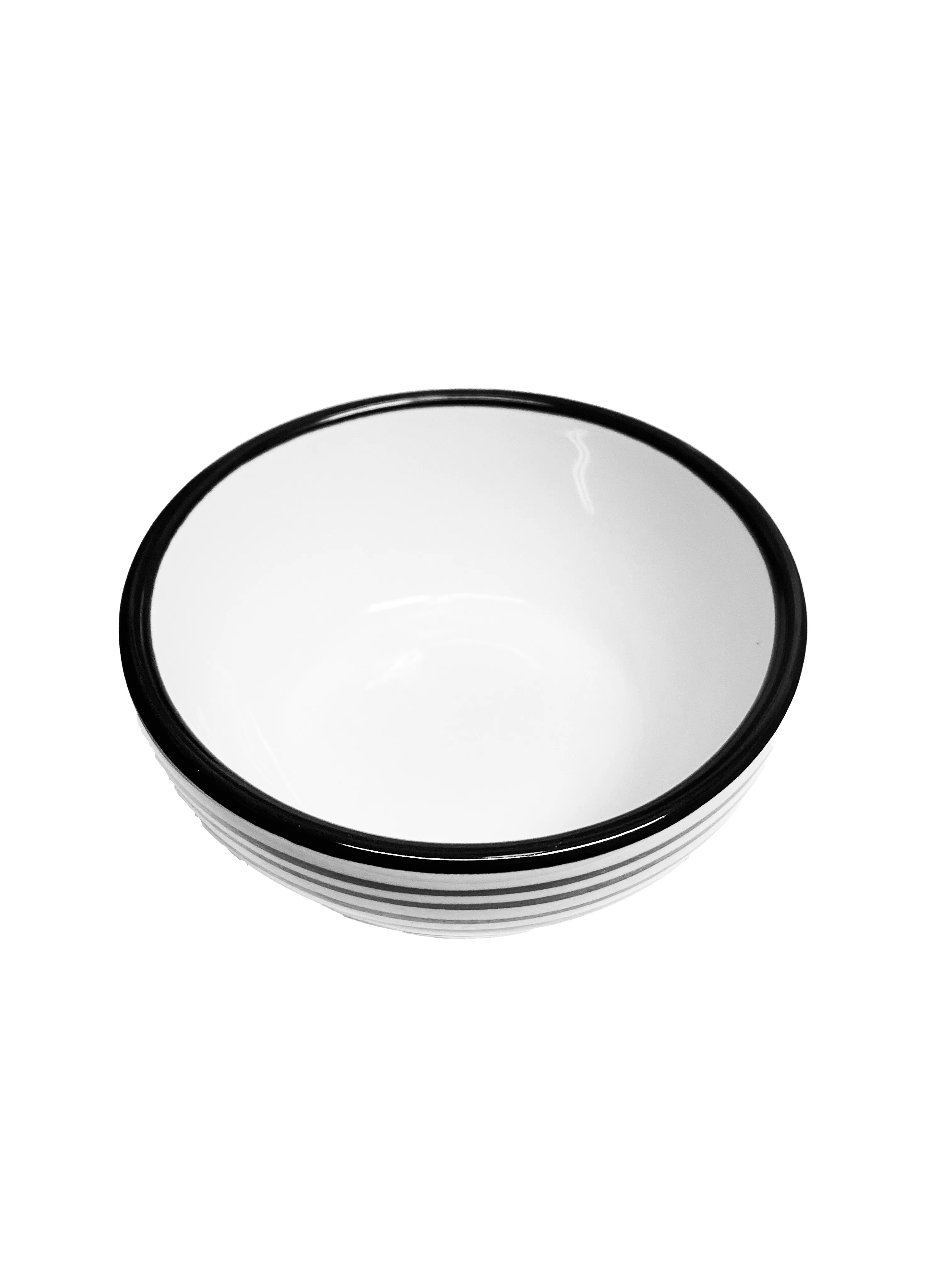 Small Bowl Set - Set of 4 - White & Black | Tuxedo 11 oz, 4 1/2"