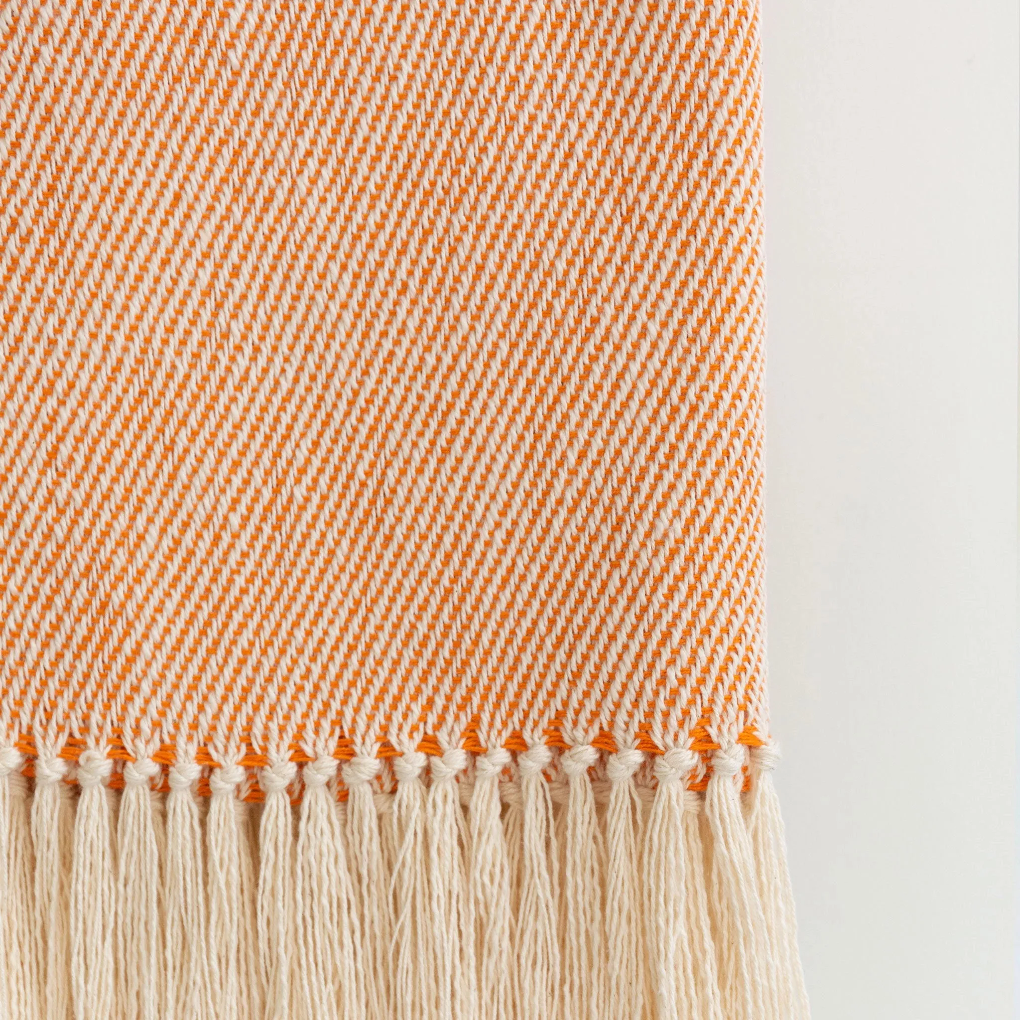 Tangerine Orange Handwoven Cotton Throw