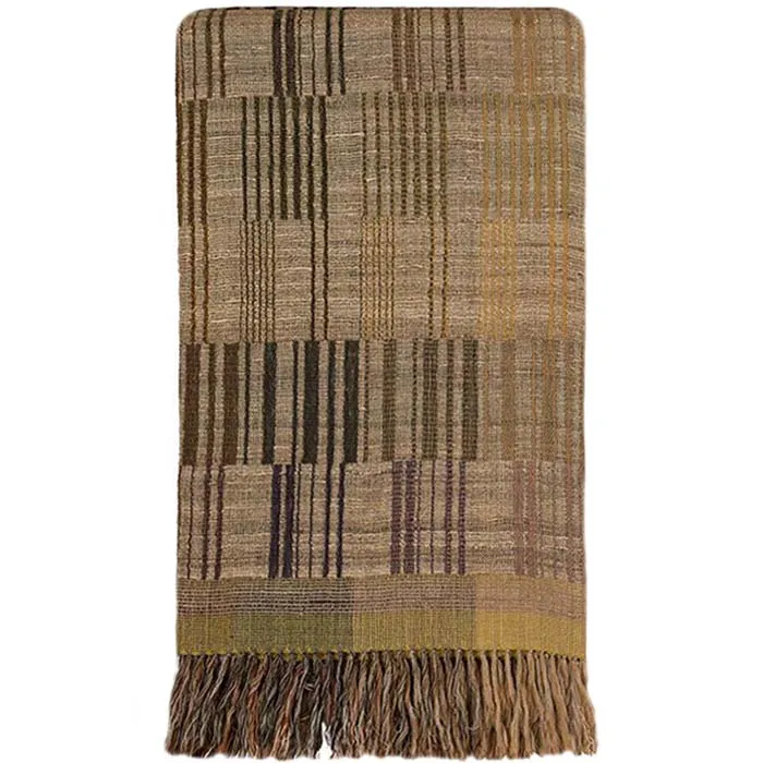 Throw<br />Piano Key Olive<br />Wool & Tussar Silk