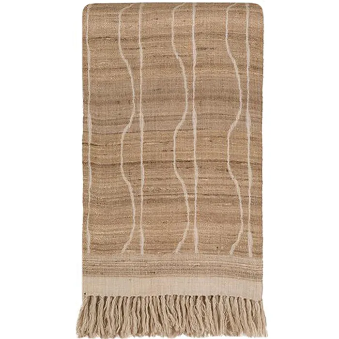 Throw<br />Vertical Jaal<br />Wool & Tussar Silk