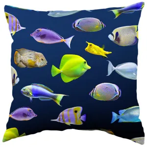 Tropical Fish Decorative Pillow, Made in the USA, 2 Sizes