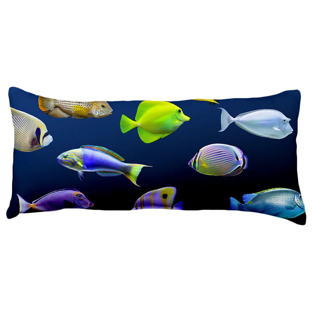 Tropical Fish Decorative Pillow, Made in the USA, 2 Sizes