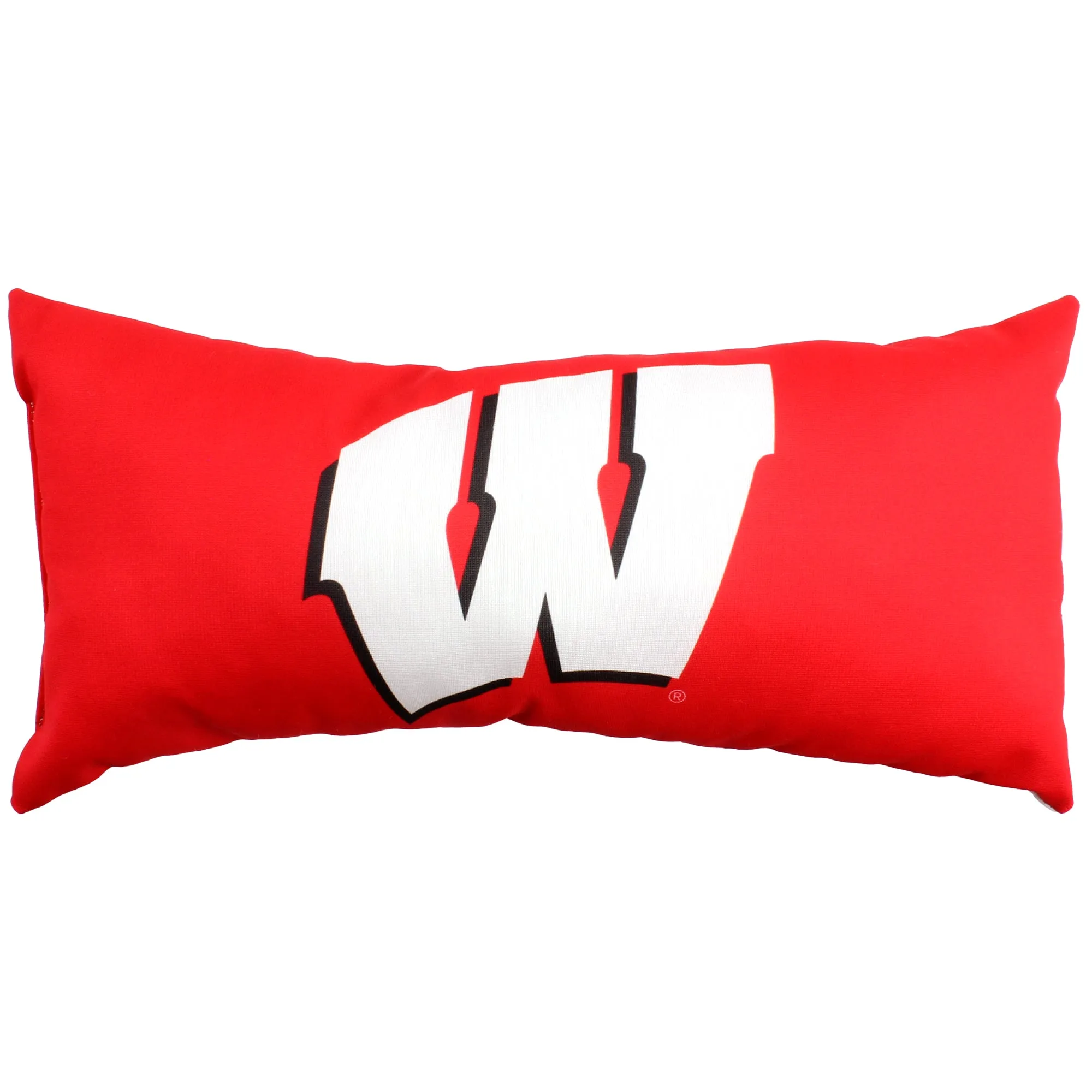 Wisconsin Badgers 2 Sided Bolster Travel Pillow, 16" x 8", Made in the USA