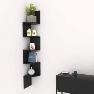 Wooden Wall Shelves | Corner Hanging Shelf for Living Room Stylish | Zig Zag Home Decor